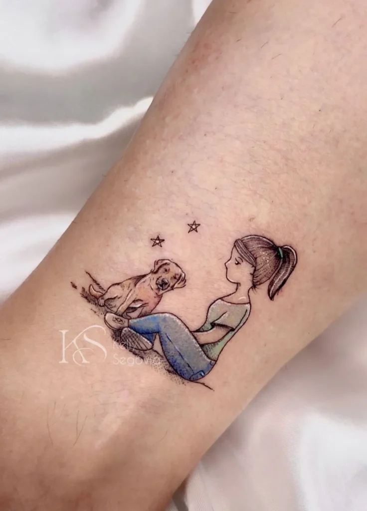 Menina com labrador